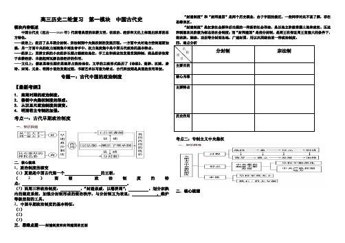 最新专题复习;古代中国的政治制度[学案]