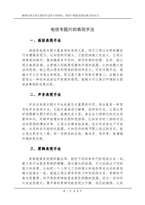 电视专题片的表现手法