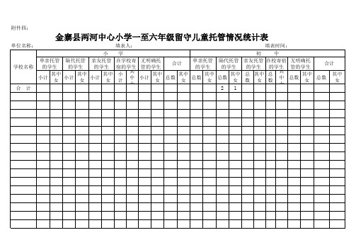 留守儿童情况统计表