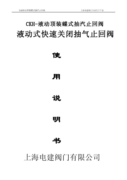 液动式抽气止回阀    CKH-液动快关抽汽止回阀