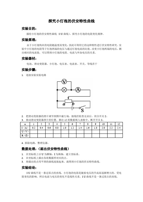 探究小灯泡的伏安特性曲线