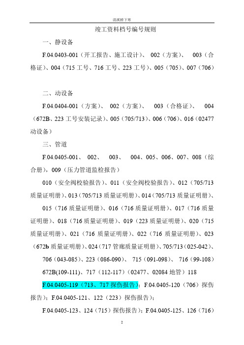 竣工资料编号规则示例(档案号)SH3503-2017