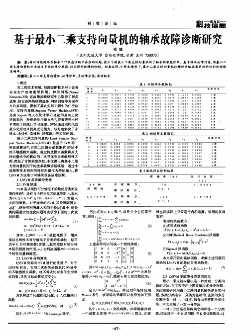 基于最小二乘支持向量机的轴承故障诊断研究