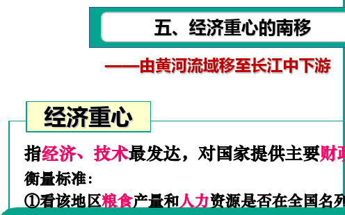 人教版高三历史一轮复习课件：古代中国经济重心南移(共12张PPT)