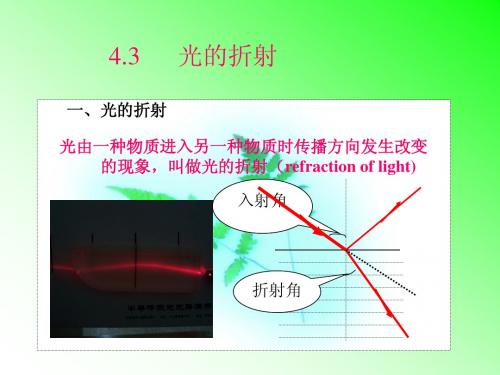 沪教版上海科技版八年级物理 4.3光的折射  PPT课件