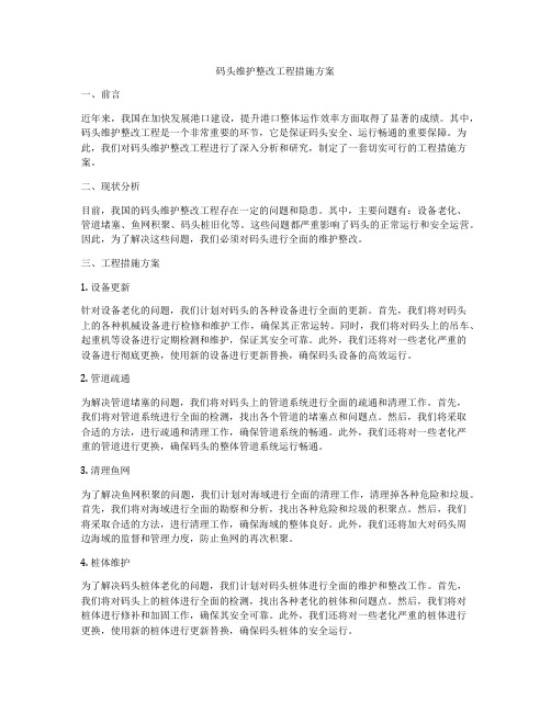 码头维护整改工程措施方案