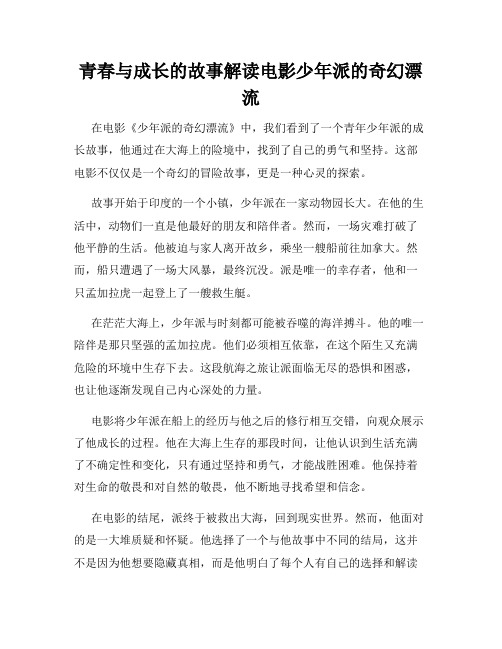 青春与成长的故事解读电影少年派的奇幻漂流