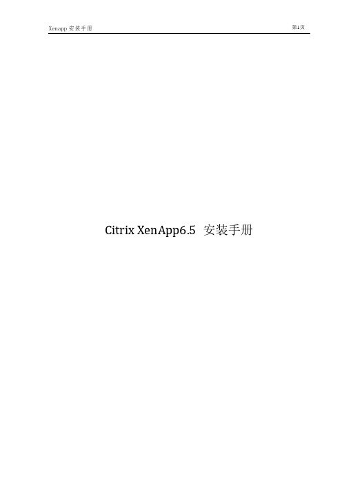 Citrix_Xenapp6.5安装图文教程