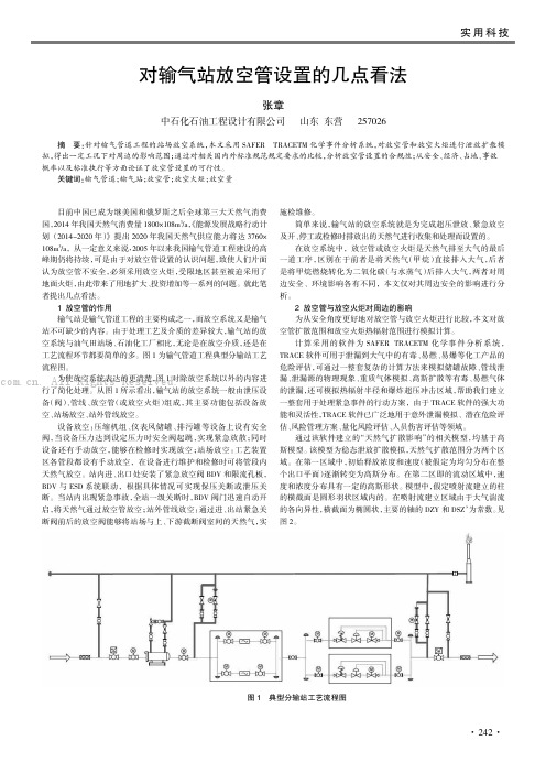 对输气站放空管设置的几点看法