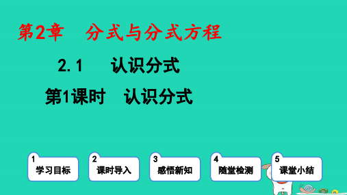 八年级数学上册第二章分式与分式方程1认识分式第1课时认识分式pptx课件鲁教版五四制