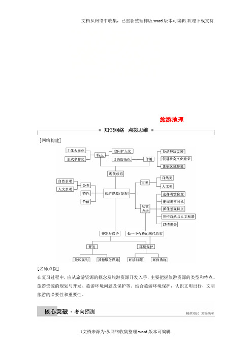 高考地理二轮复习旅游地理习题选修3