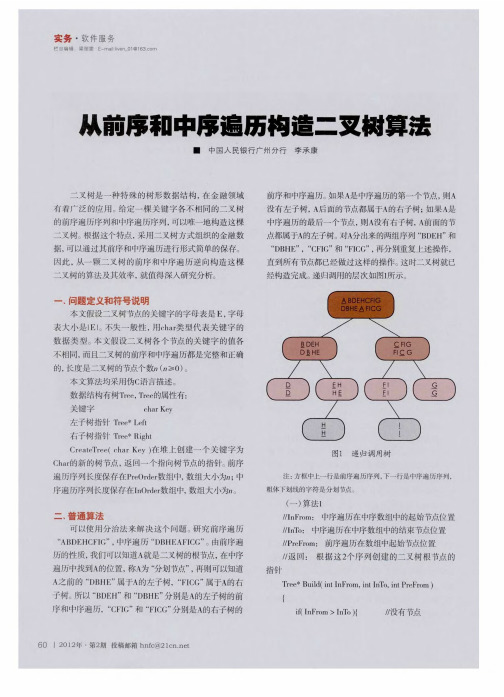 从前序和中序遍历构造二叉树算法