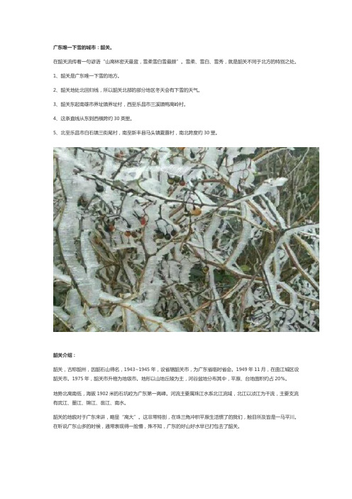 广东唯一下雪的城市