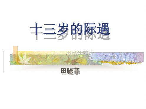 苏教版初中语文七年级上册7上《十三岁的际遇》课件ppt