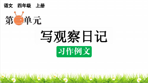 部编版四年级语文上册第三单元《习作：写观察日记》课件