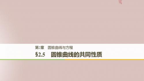 高中数学 第2章 圆锥曲线与方程 2.5 圆锥曲线的共同性