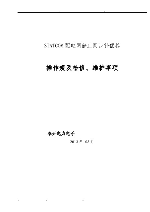 10KV_SVG器操作规范标准