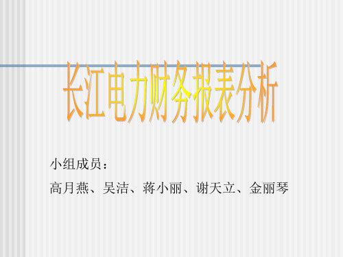 长江电力财务报表分析(精)