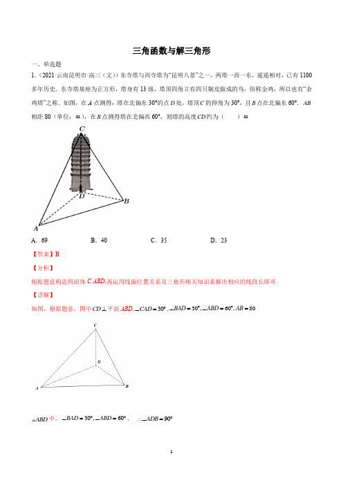 三角函数与解三角形-新高考数学新情景、新文化问题(新高考地区专用)(解析版)