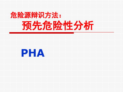 预先风险性分析PHA