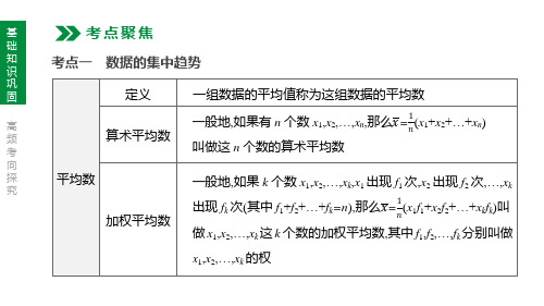 初三全品数学中考复习方案PPT-第34课时数据的分析