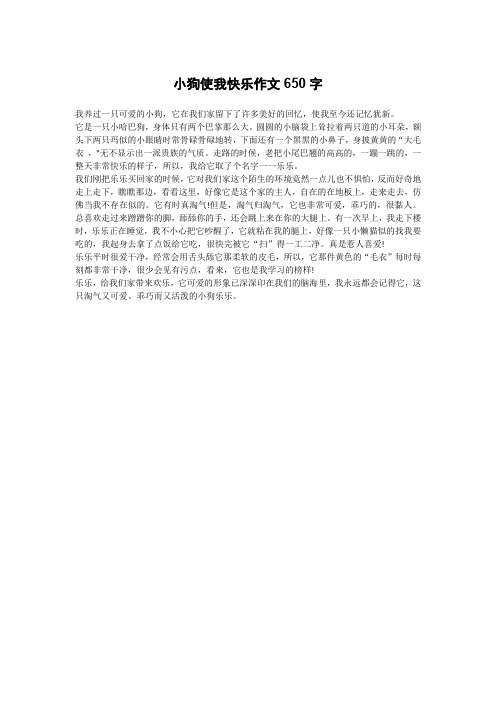 小狗使我快乐作文650字