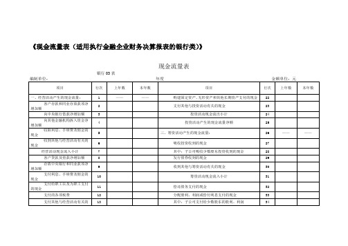 《现金流量表(适用执行金融企业财务决算报表的银行类)》