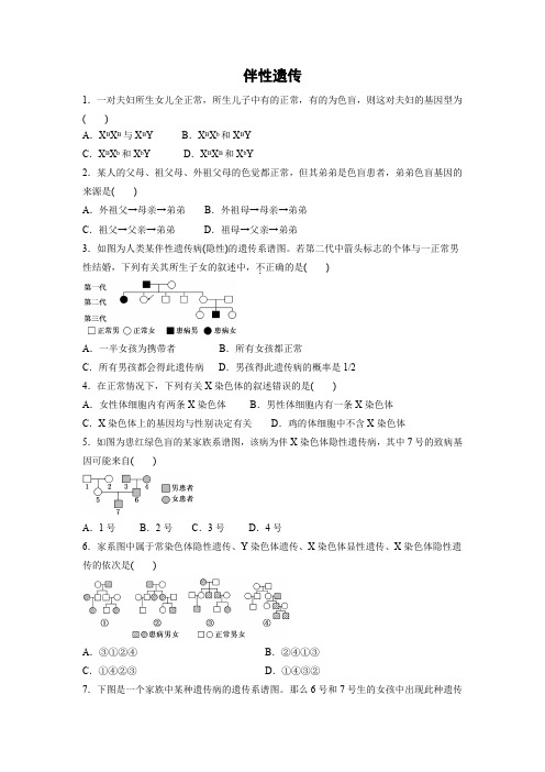 课时作业18：2.3 伴性遗传