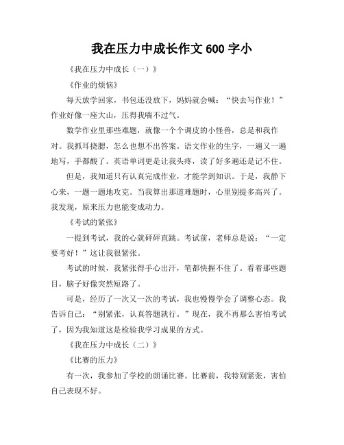 我在压力中成长作文600字小标题