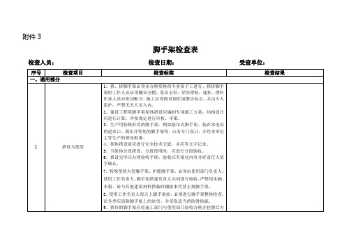 脚手架检查表