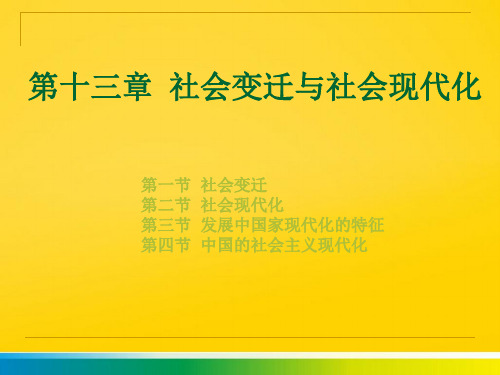 第十三章  社会变迁与社会现代化完整ppt