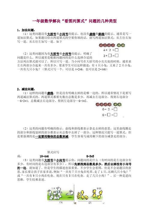 (苏教版)数学一年级上册看图列式练习卷 — 精品.doc