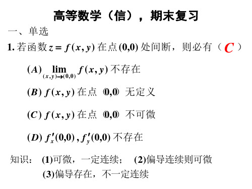 北京工业大学高等数学期末考试复习一