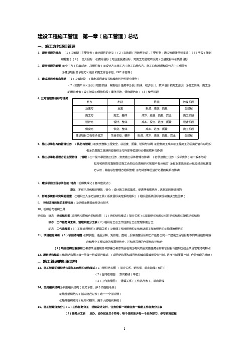 2018年二建管理知识点整理