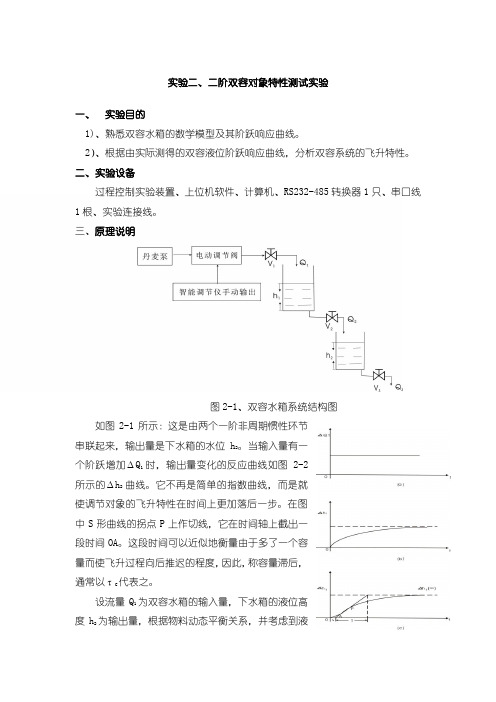 实验五 双容对象的动态特性实验