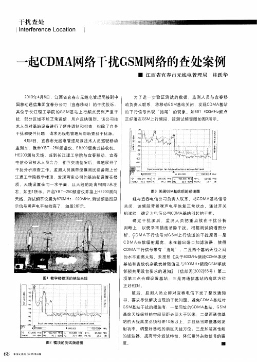 一起CDMA网络干扰GSM网络的查处案例