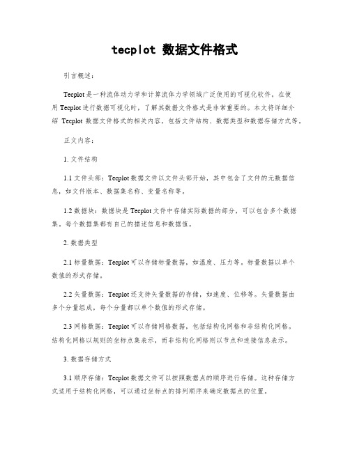 tecplot 数据文件格式