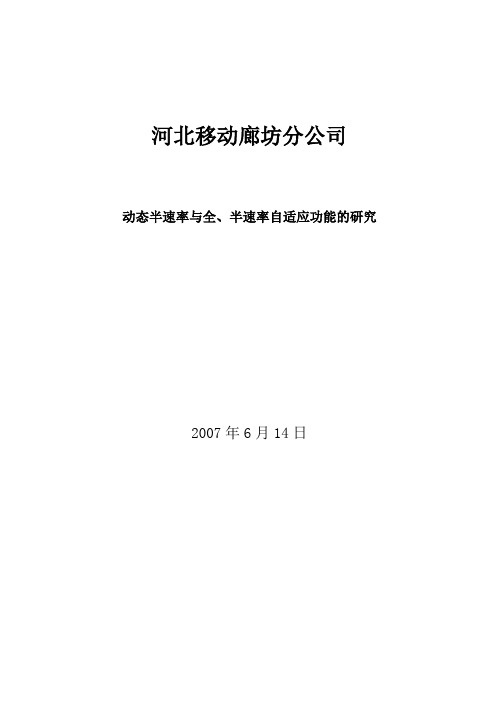 动态半速率与全、半速率自适应功能的研究(打印版)