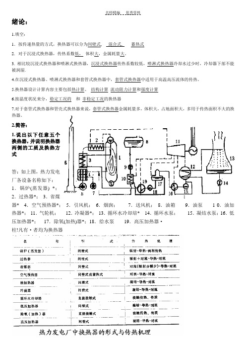 换热器原理与设计复习重点