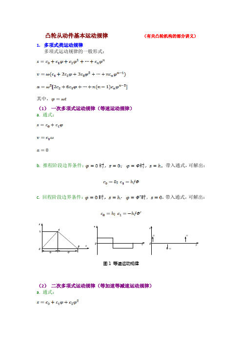 从动件规律与凸轮廓线