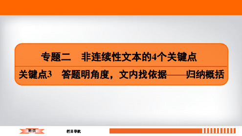 2020语文二轮总复习课件：专题2非连续性文本的4个关键点 关键点3