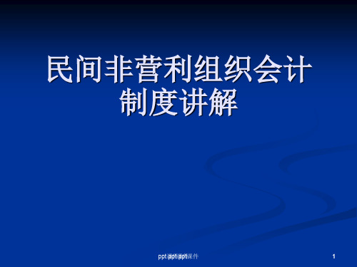 民间非营利组织会计制度讲解  ppt课件