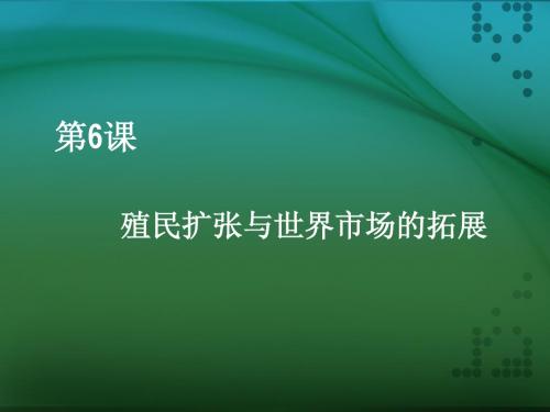 第六课殖民掠夺与世界市场的拓展