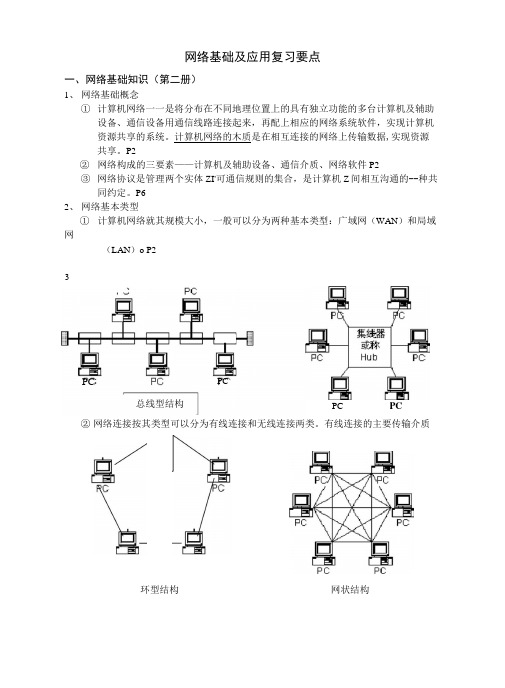 网络基础及应用复习要点.docx