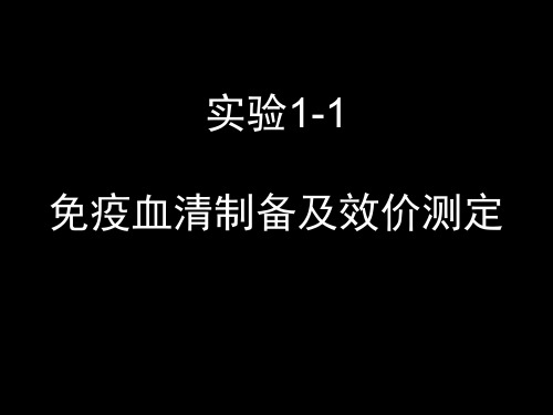 1-1 免疫血清制备及效价测定-1