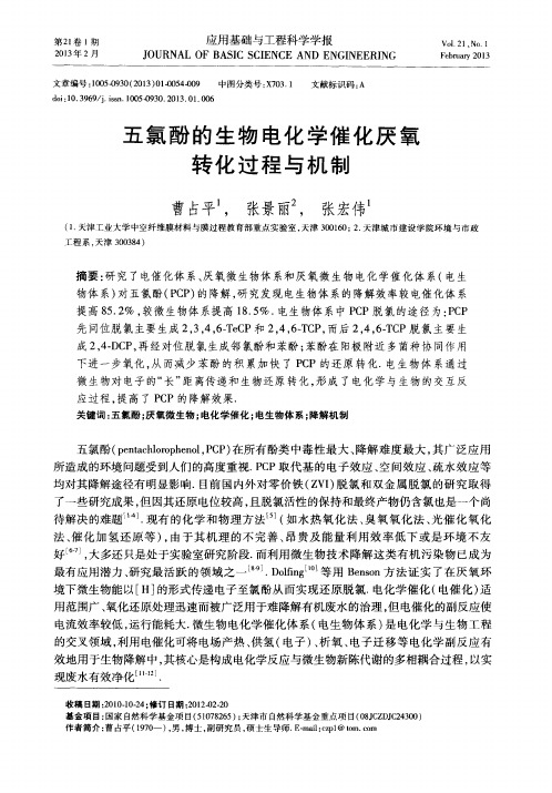 五氯酚的生物电化学催化厌氧转化过程与机制