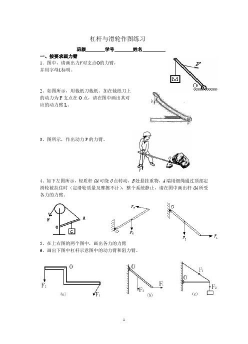 作图题专项练习(杠杆与滑轮)