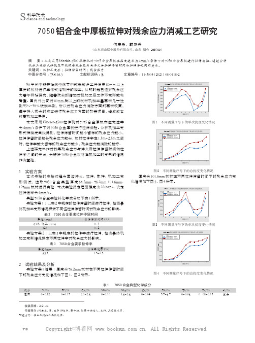 7050铝合金中厚板拉伸对残余应力消减工艺研究