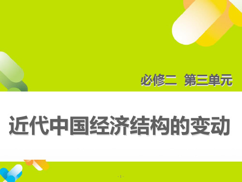 人教版高中历史必修二第三单元《近代中国经济结构的变动与民族资本主义的曲折发展》单元复习课件