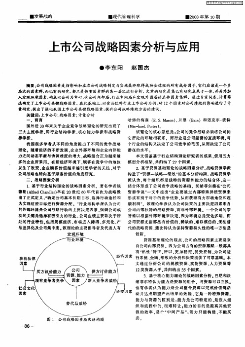 上市公司战略因素分析与应用